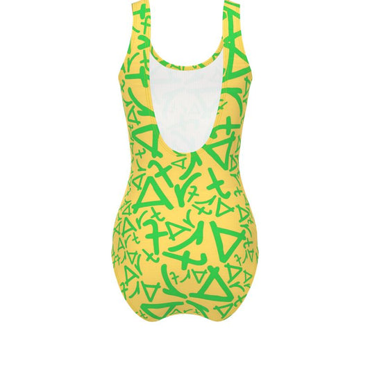 Swimsuit - Art yellow/green