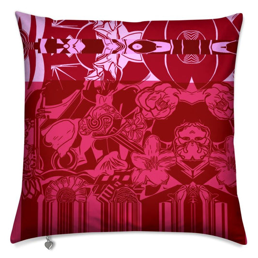 CUSHION - RED FLOWERS