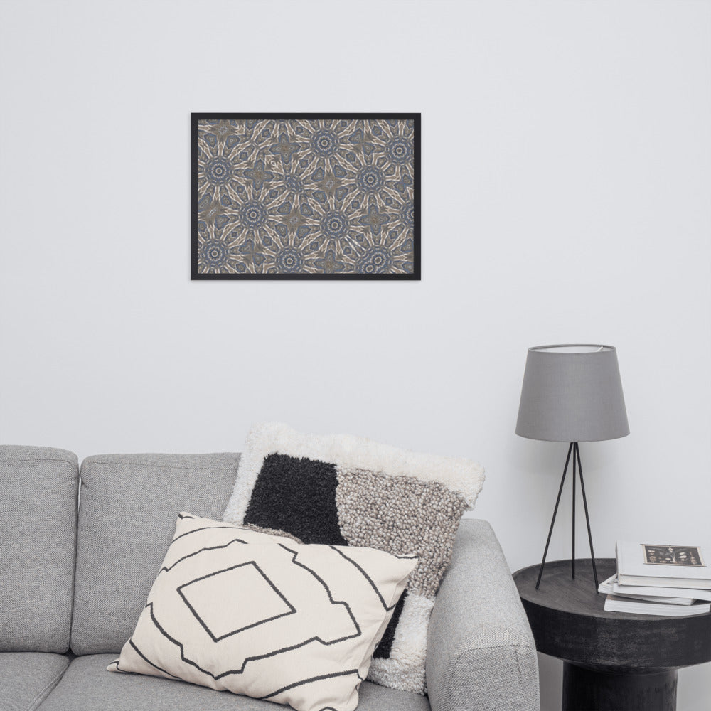 FLOWERS ON THE BEACH Framed matte paper poster