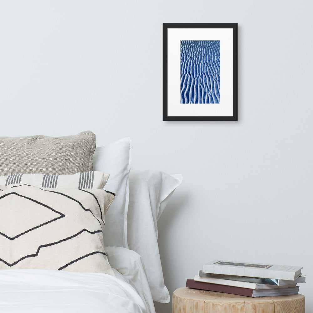 WALKS ON THE BEACH. Matte Paper Framed Poster With Mat