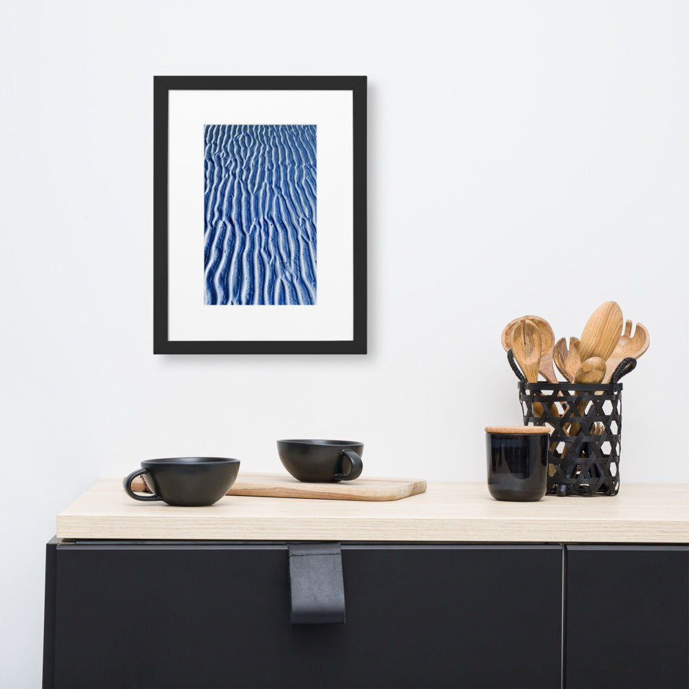 WALKS ON THE BEACH. Matte Paper Framed Poster With Mat