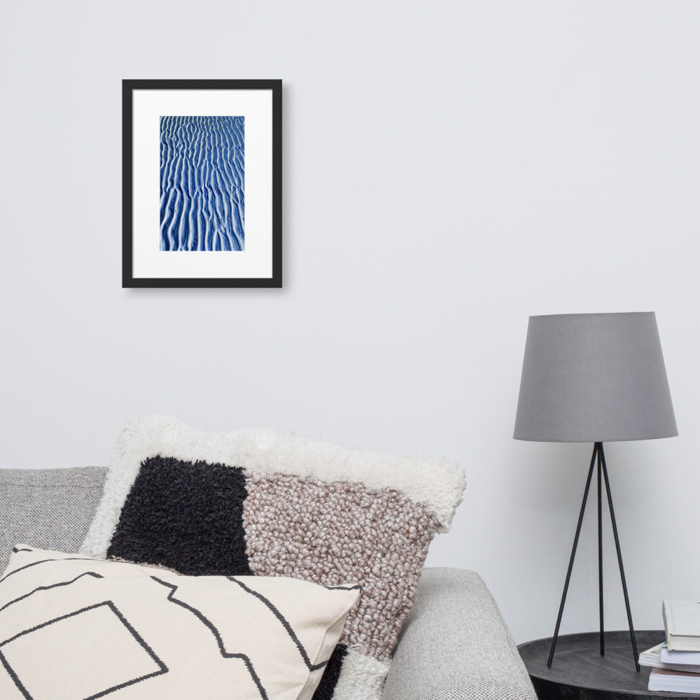WALKS ON THE BEACH. Matte Paper Framed Poster With Mat