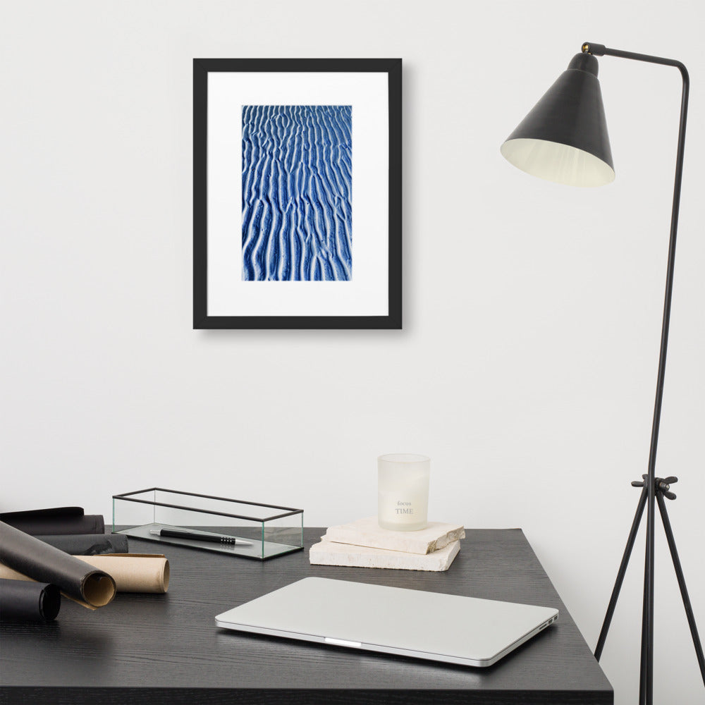 WALKS ON THE BEACH. Matte Paper Framed Poster With Mat