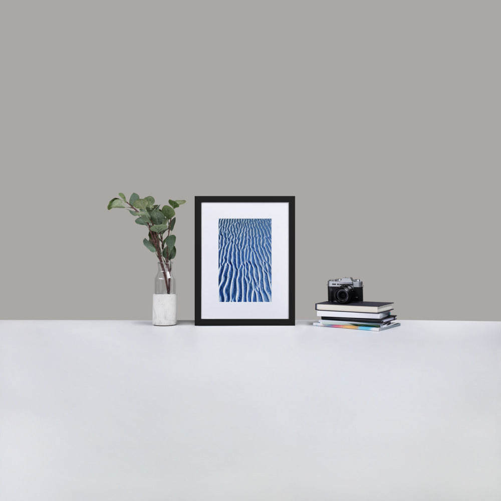 WALKS ON THE BEACH. Matte Paper Framed Poster With Mat