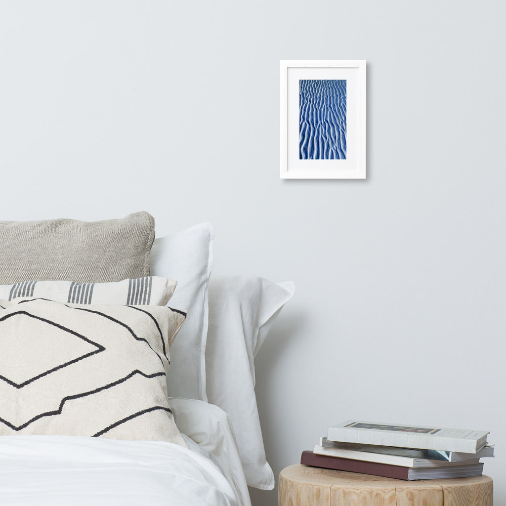 WALKS ON THE BEACH. Matte Paper Framed Poster With Mat