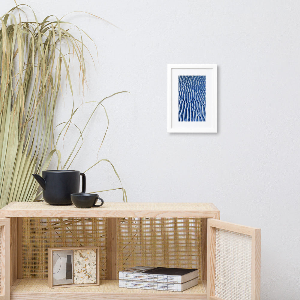 WALKS ON THE BEACH. Matte Paper Framed Poster With Mat