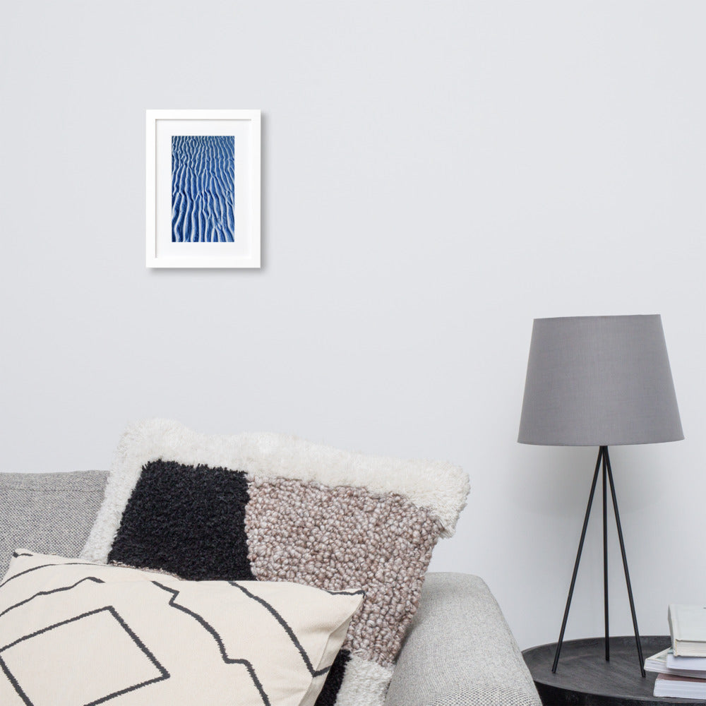 WALKS ON THE BEACH. Matte Paper Framed Poster With Mat