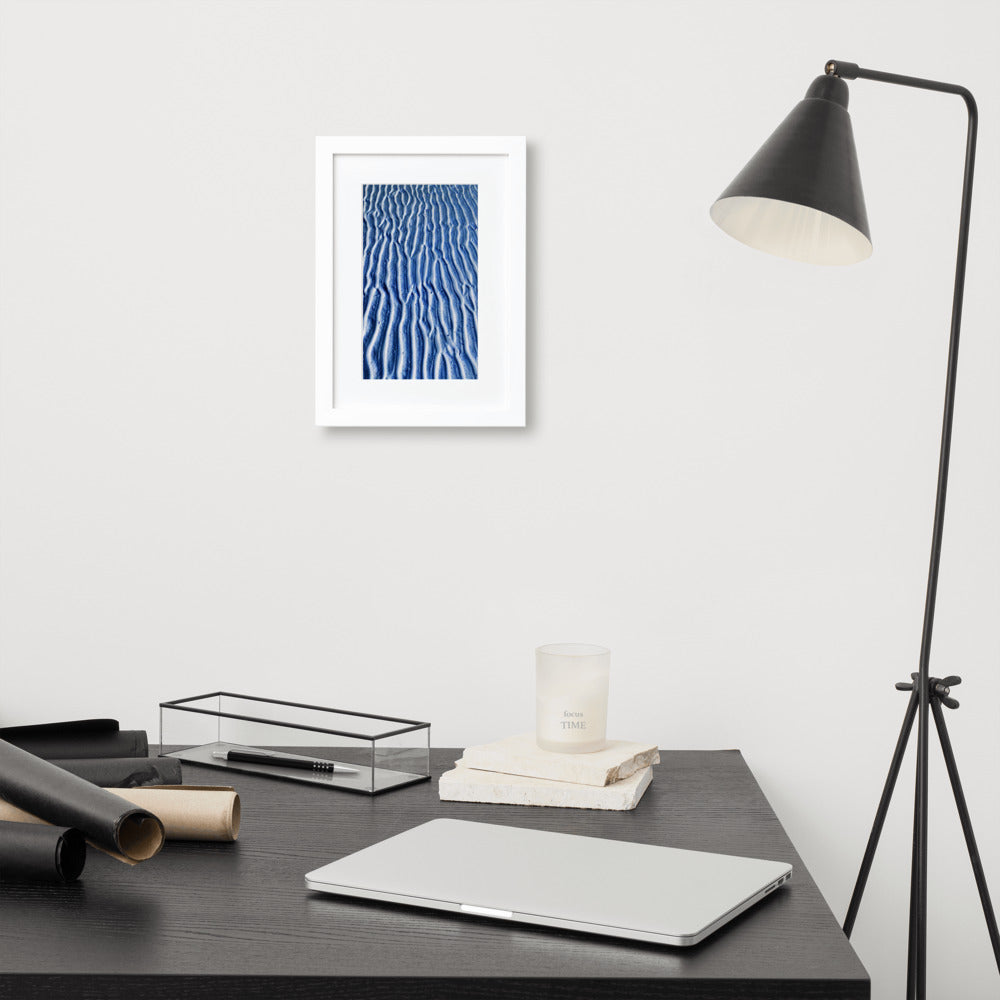 WALKS ON THE BEACH. Matte Paper Framed Poster With Mat