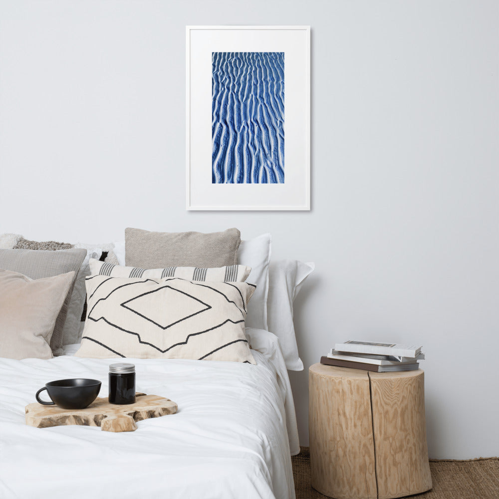 WALKS ON THE BEACH. Matte Paper Framed Poster With Mat