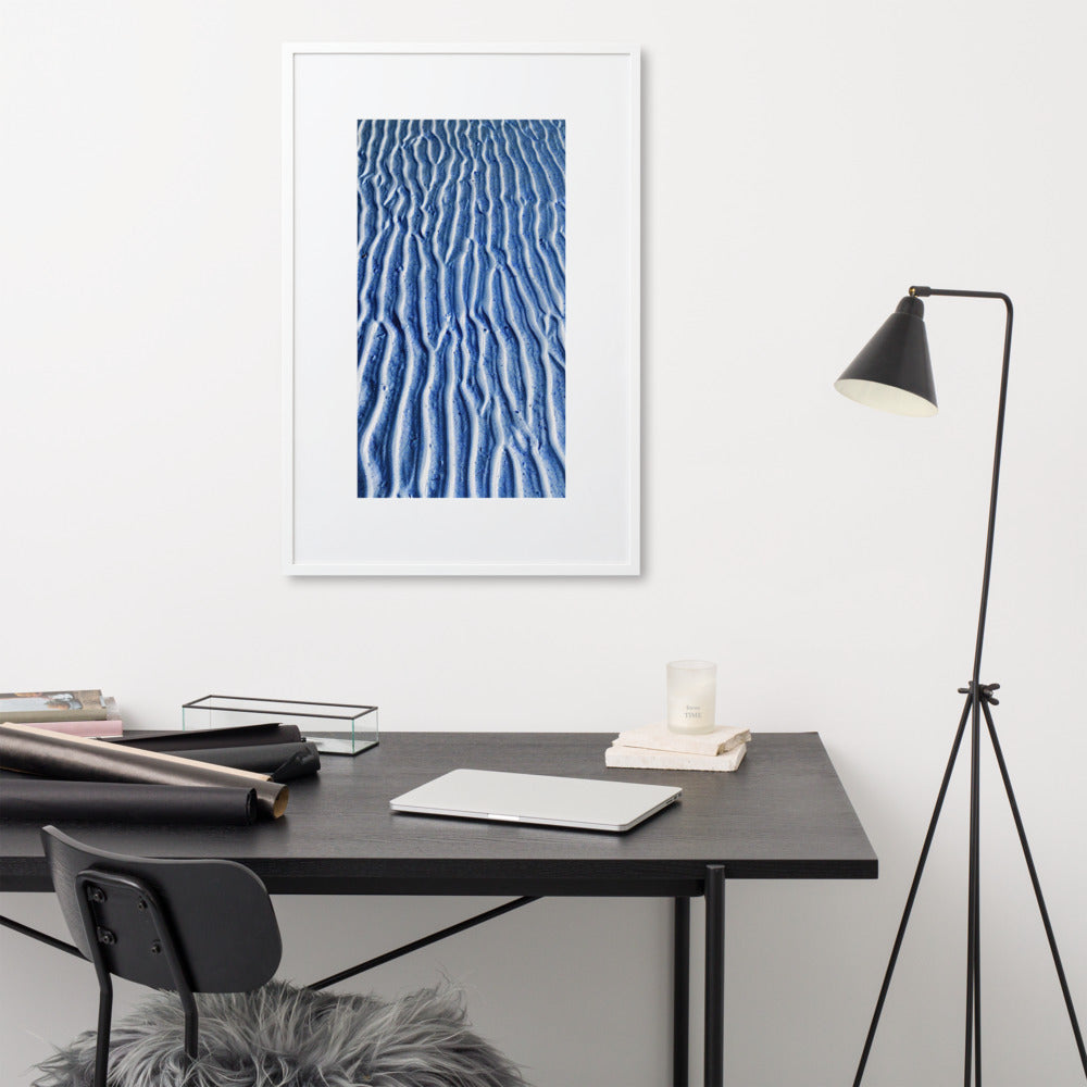WALKS ON THE BEACH. Matte Paper Framed Poster With Mat