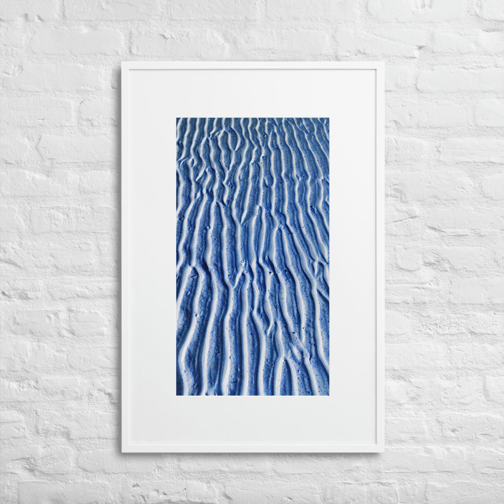 WALKS ON THE BEACH. Matte Paper Framed Poster With Mat