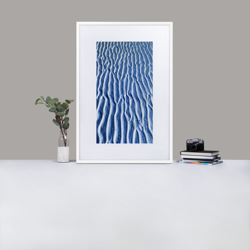 WALKS ON THE BEACH. Matte Paper Framed Poster With Mat